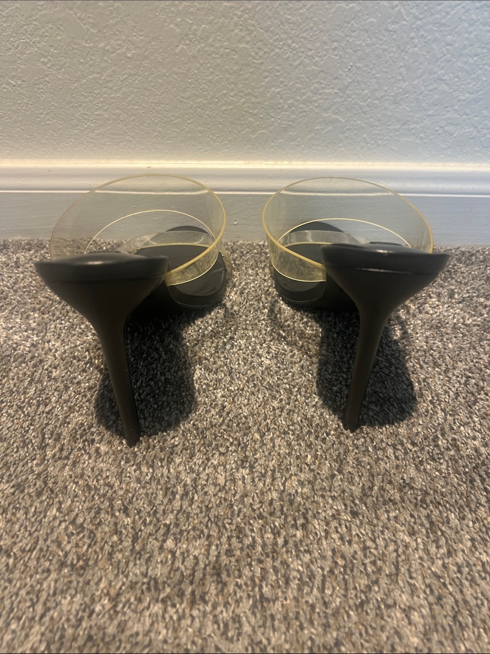 Steve Madden Black Heeled Sandals with Clear Straps - Picture 3 of 4